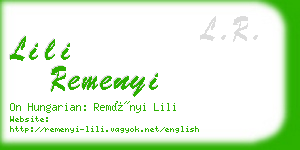 lili remenyi business card